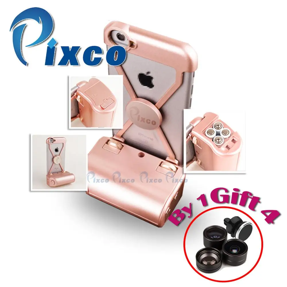 Pixco camera lens Kit iP.hone case Selfie Stick wide angle lens+Fisheye+Macro Lens Handheld Stable iP.hone Remote Shutte For 6Sp