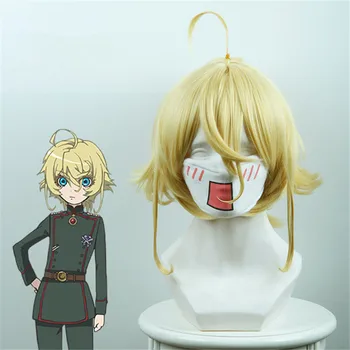 

Youjo Senki Tanya von Degurechaff Cosplay Wig Short Straight for Women Heat Resistant Synthetic Hair Anime Costume Wig Blond