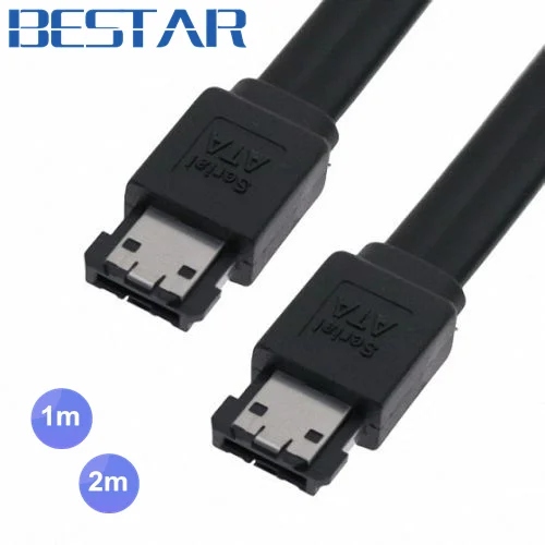 Cable de disco duro externo 3Gbps, negro, eSATA a eSATA, 7 pines, 3 pies, 6 pies, 1m, 2m, 100cm, 200cm Cable de disco duro externo 3Gbps, negro, eSATA a eSATA, 7 pines, 3 pies, 6 pies, 1m, 2m, 100cm, 200cm