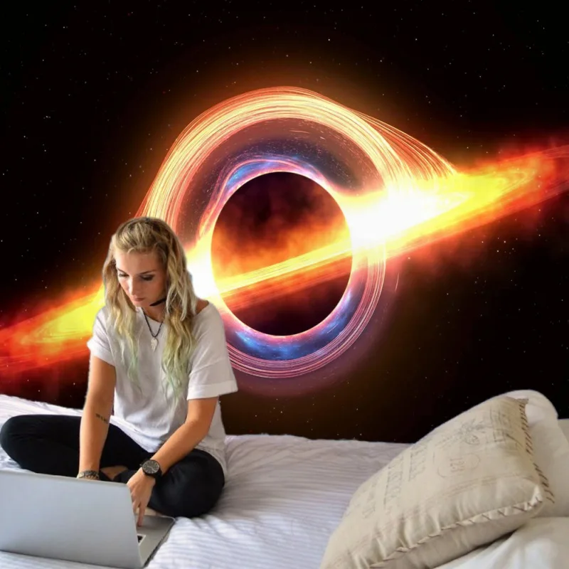 

Black Hole Tapestry Hanging Galaxy Nebula Universe Outer Space Psychedelic Wall Tapestry For Living Room Bedroom Dorm