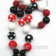 Комплект из 10 штук красный узел Микки Цепочки и ожерелья и браслет Обувь для девочек коренастый Цепочки и ожерелья, Обувь для девочек Bubblegum Коренастый cb076