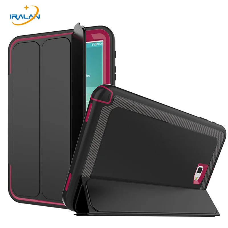 Comprar 2018 cubierta de lujo para Samsung Galaxy Tab A a6 10,1 SM T580 SM T585 T580 T585 tres veces magnético inteligente Funda de cuero + película + stylus