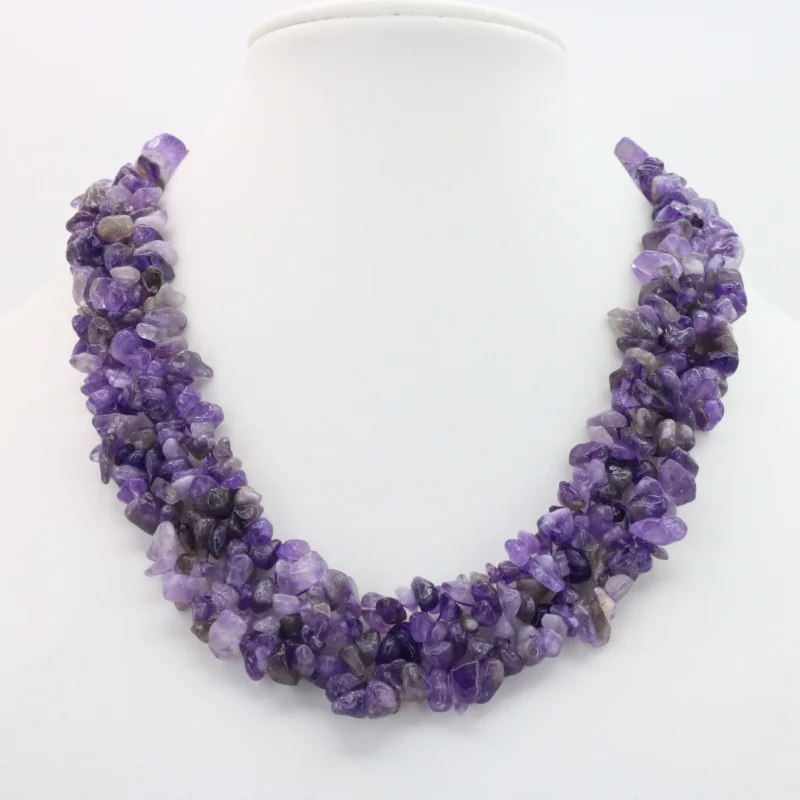 Gravel Irregular Garnet Crystal Stone Multi Color Bowlder Necklace 18'' Hot Sale Women Jewelry Collocation Fashion Style Design