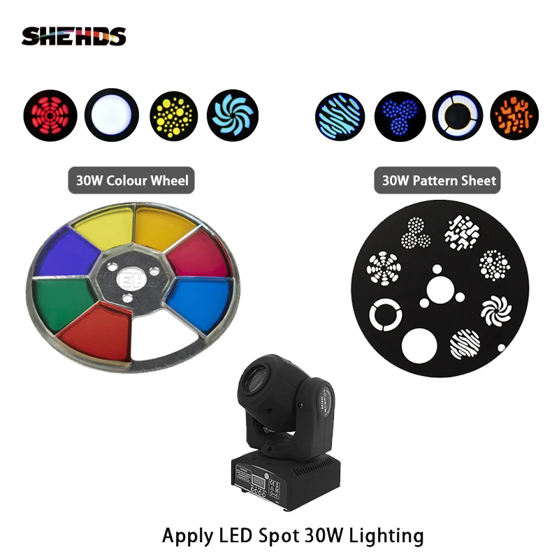Shehds Mini Spot 30W Led Moving Head Lights Parts Wheel Color Gobo Accessories huismerk kopen in de aanbieding