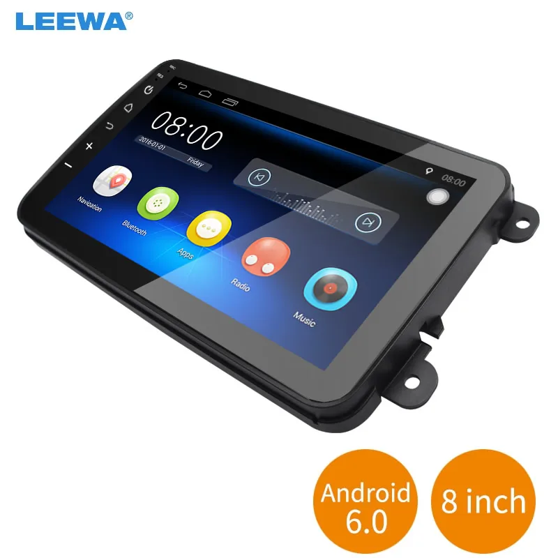 LEEWA 8inch Ultra Slim Android 6 0 Quad Core font b Car b font Media Player