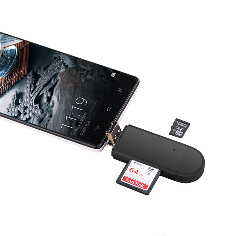 Larryjoe 3 в 1 USB OTG кардридер флэш накопитель высокоскоростной USB2.0 Универсальный TF/SD