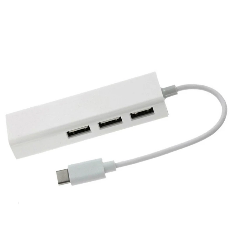 

USB-C Ethernet Adapter USB C Hub To Ethernet RJ45 Lan Adapter USB 2.0 3 Ports USB Splitter For Macbook Pro Air Type C Hub