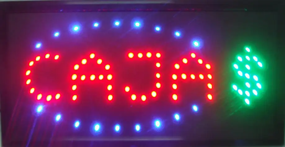 

Led- CHENXI hot sale 10X19 inch indoor Ultra Bright running CAJA/till/safes shop Neon light sign board