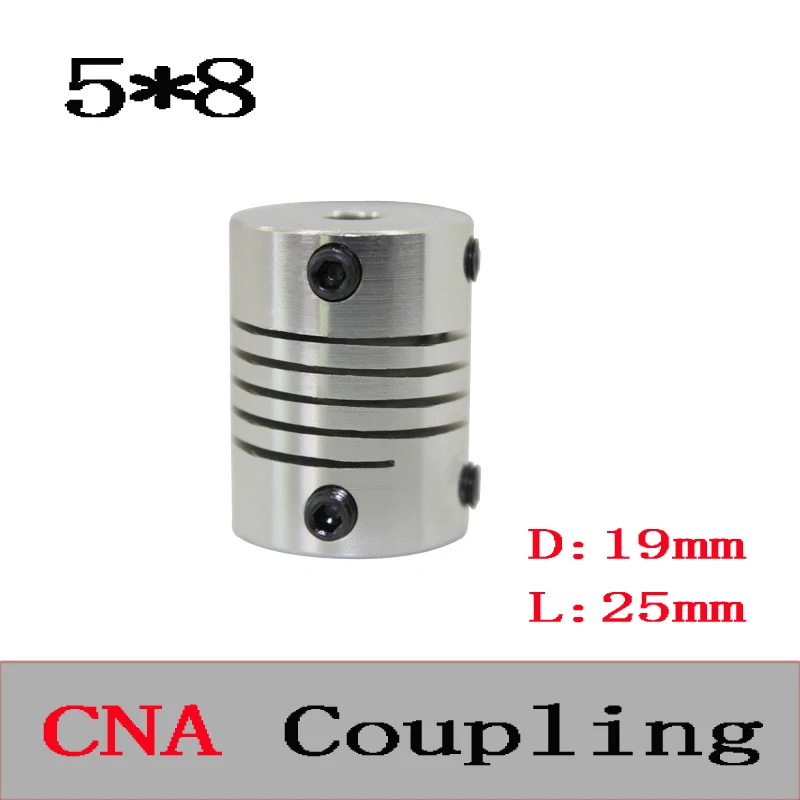 

1pcs BR 5mm x 8mm D19 L25 CNC Stepper Motor Shaft Coupler Flexible Coupling 5x8mm Motor Connector 5*8mm