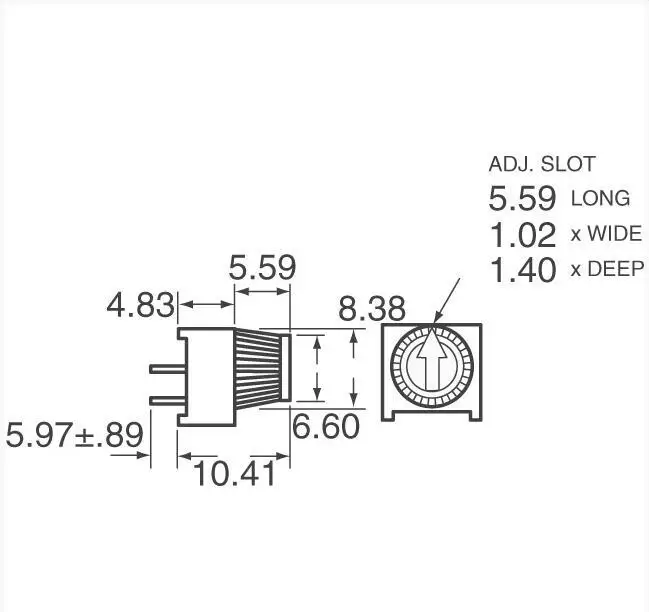 3386P-1-204 200 к 0,5 Вт, 1/2 Вт PC шпильки через отверстие Триммер Потенциометр Cermet 1 Регулировка поворота сверху 5 шт./лот