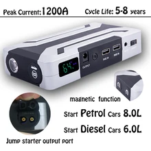 Автомобильный аккумулятор HAMBAR стартер 1200А пиковый ток для бензина 8.0л дизель 6.0л автомобильное зарядное устройство полимерный литий-ионный аккумулятор