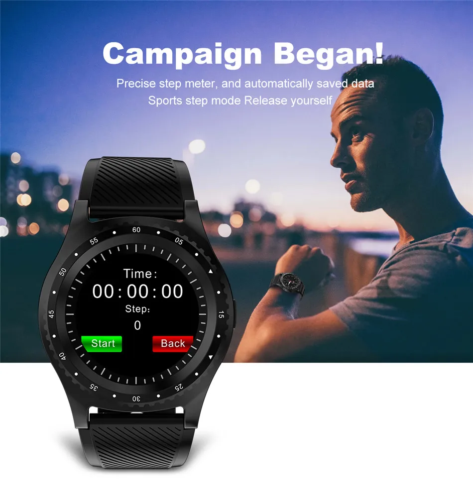 Smart Watch Men Sport Activity Fitness tracker Pedometer Sim Card Wristwatch with Camera Play Music Smartwatch