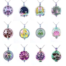 Новинка, красочное винтажное ожерелье для ароматерапии, Серебряный цветок, слон, эфирное масло, диффузор, ожерелье, медальоны для парфюма, подвески