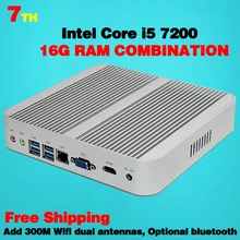 Мини pc компьютер i5 7200U Кабы Lac Win10 Безвентиляторный Mini PC 4 К HTPC Безвентиляторный Intel HD Graphics 620 Бесплатная Доставка usb 3.0