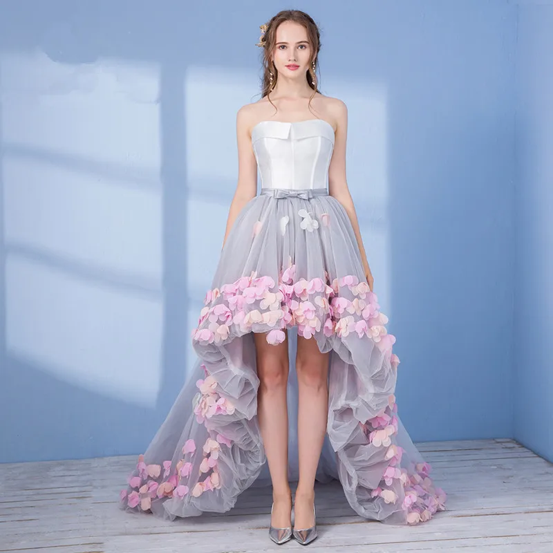 Vestidos дешевые сексуальные без бретелек рукавов Короткие спереди сзади длинные