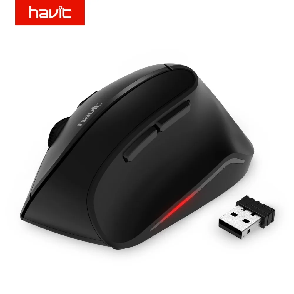 HAVIT Vertical Mouse Optical Wireless Mouse 2.4GHz 1600