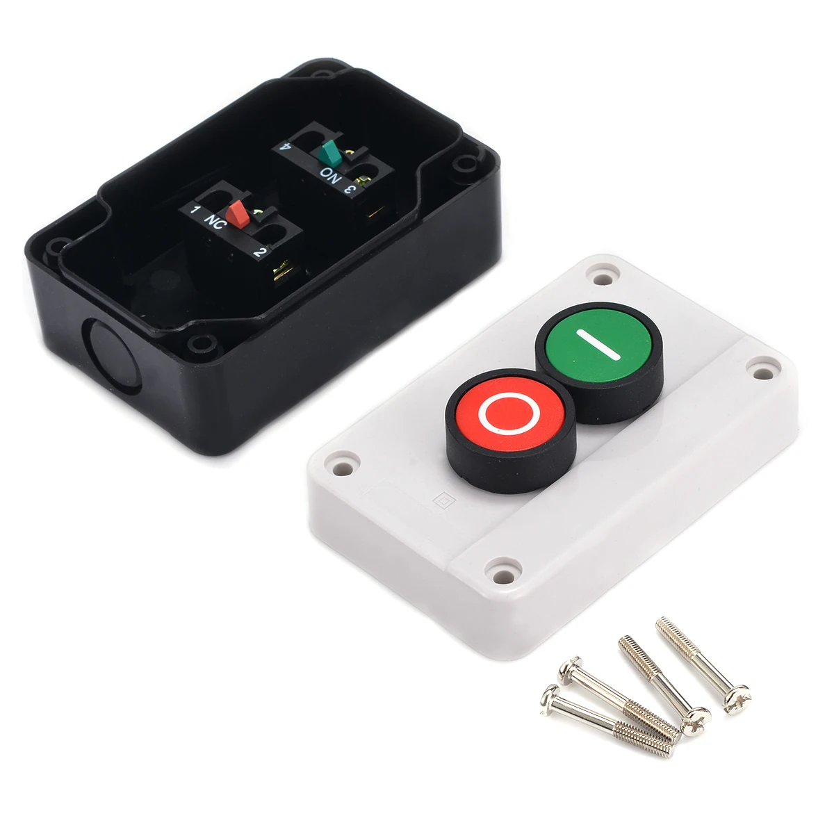 New 1pc Push Button Station Switch Remote Start Stop Motor Solenoid IP55 Button Box For Indoor Outdoor Use High Quality