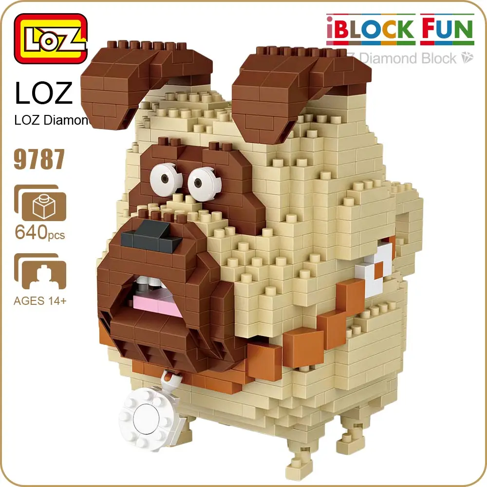 

LOZ Diamond Blocks Bulldog Action Figure Dog Building Assembly Toy Cartoon Micro Brick DIY Animal Gift Toy Present for Kids 9787