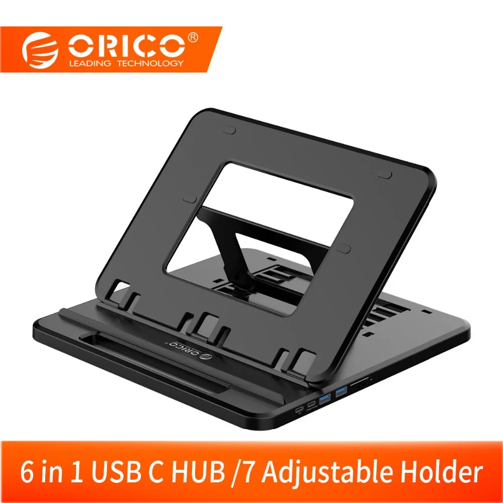

ORICO USB HUB Type C to USB3.0 Card Reader PD Docking Station with 7 Multi-angle Adjustable Holder for MacBook Samsung Huawei TF
