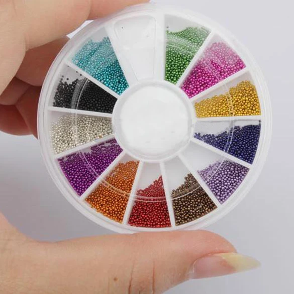 2000Pcs Steel Ball Bead Multicolor Nail Art Acrylic Tips Decoration 
