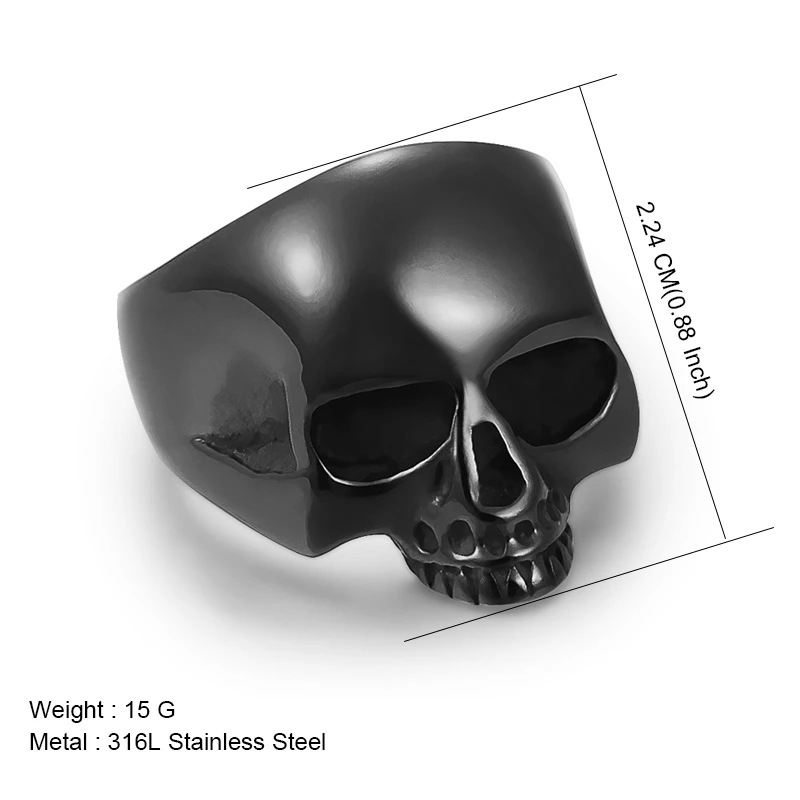 Лучшие модные кольца из нержавеющей стали с черепом для мужчин готический панк Байкер кольцо на Палец Мужской Скелет ювелирные изделия вечерние подарки - Цвет основного камня: 573