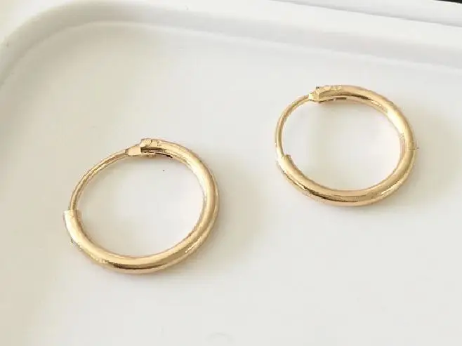 Женские круглые серьги в стиле ретро с кубическим цирконием, золотые/серебряные серьги для пар, роскошные круглые серьги для мужчин и женщин,, подарки - Окраска металла: Gold 1.4CM