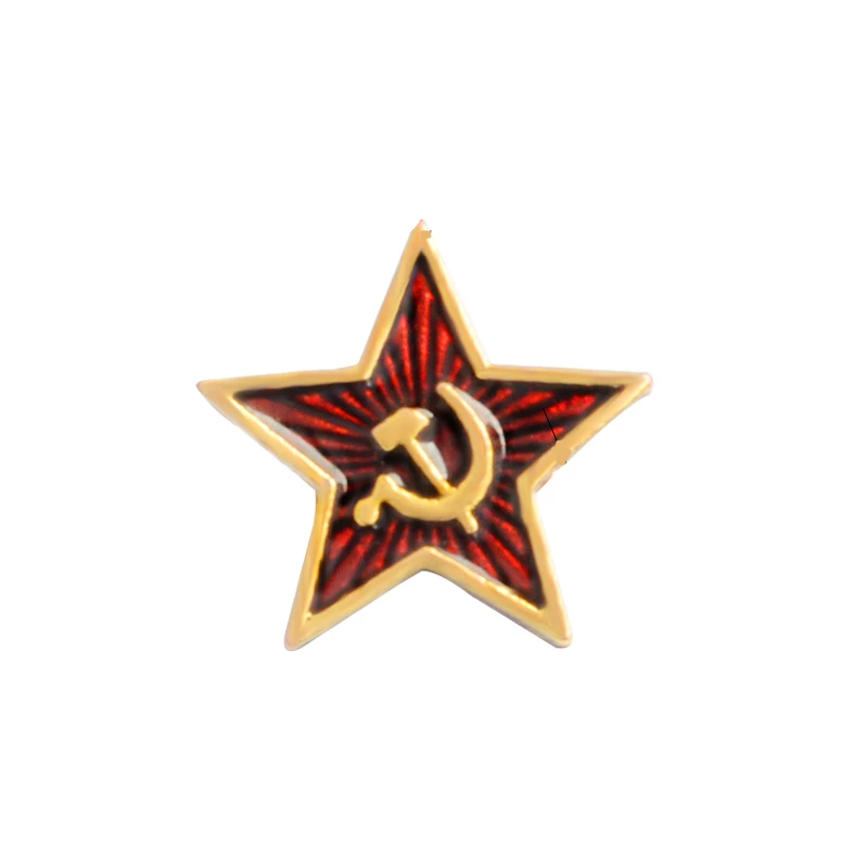 

Nostalgic Soviet Union Symbol Enamel pin Red Star Sickle Hammer Cold War Soviet Retro Lapel Brooch Badge Gift for friend