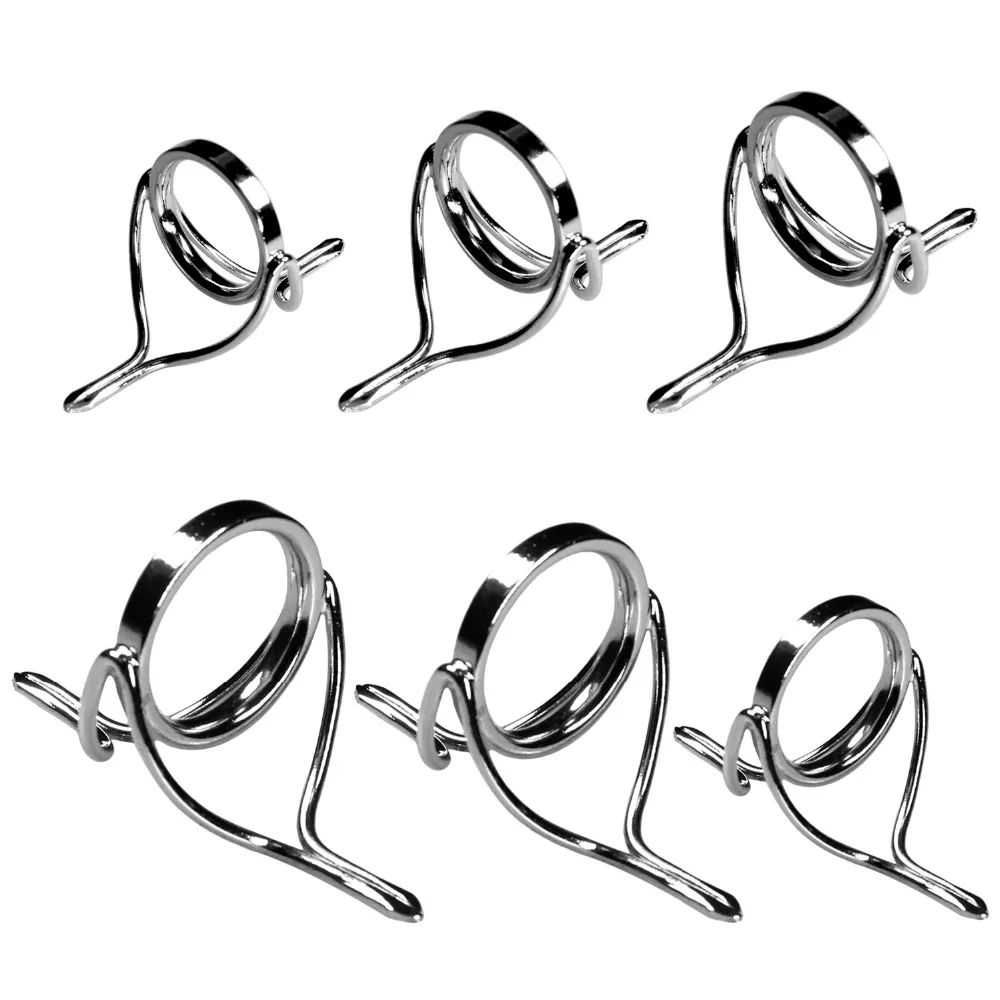 

6Pcs Spinning Fishing Rod Guides Silver Integrated All Stainless Steel Saltwater Sea Bait Casting Rod Guide Repair Kit