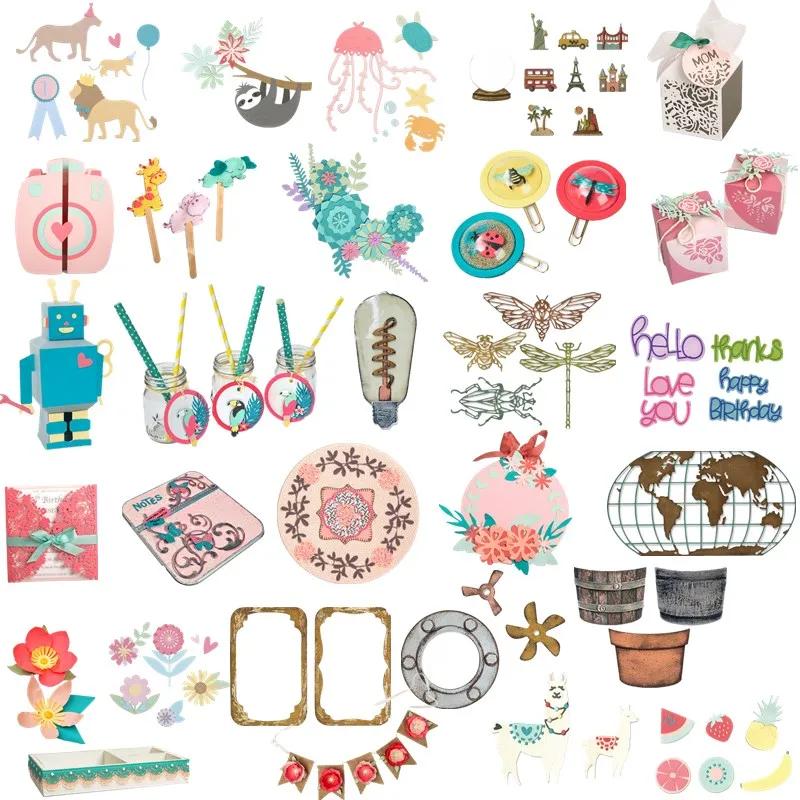 

Robot 3D Pop-up Box Flower Lace Metal Cutting Dies Stencils for DIY Scrapbooking Embossing Decoration Card Crafts Die Cut 2019