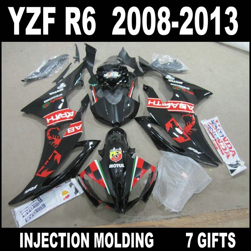 7 Gifts fairings for 2008 2009 2013 YAMAHA R6 fairings 08 09 10 11 12 13 red glossy flat black