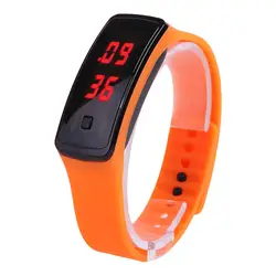 Модные спортивные светодиодный женские часы конфетная цветная силиконовая резина тачскрин цифровые часы водонепроницаемый браслет
