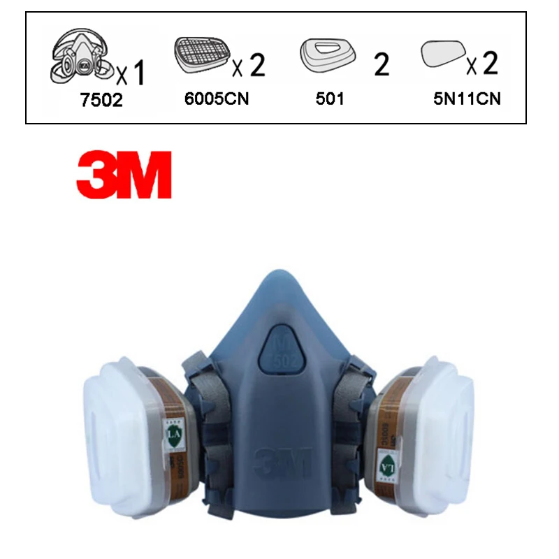 3 м 7502+ 6005 респиратор половина лица противогаз против формальдегида и органического пара фермы химический газ маска для лица Y69696969