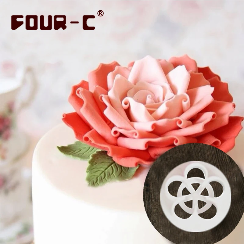 3 cm Sugarcraft 1 pcs rose flower petal cake cutters plastic cutter