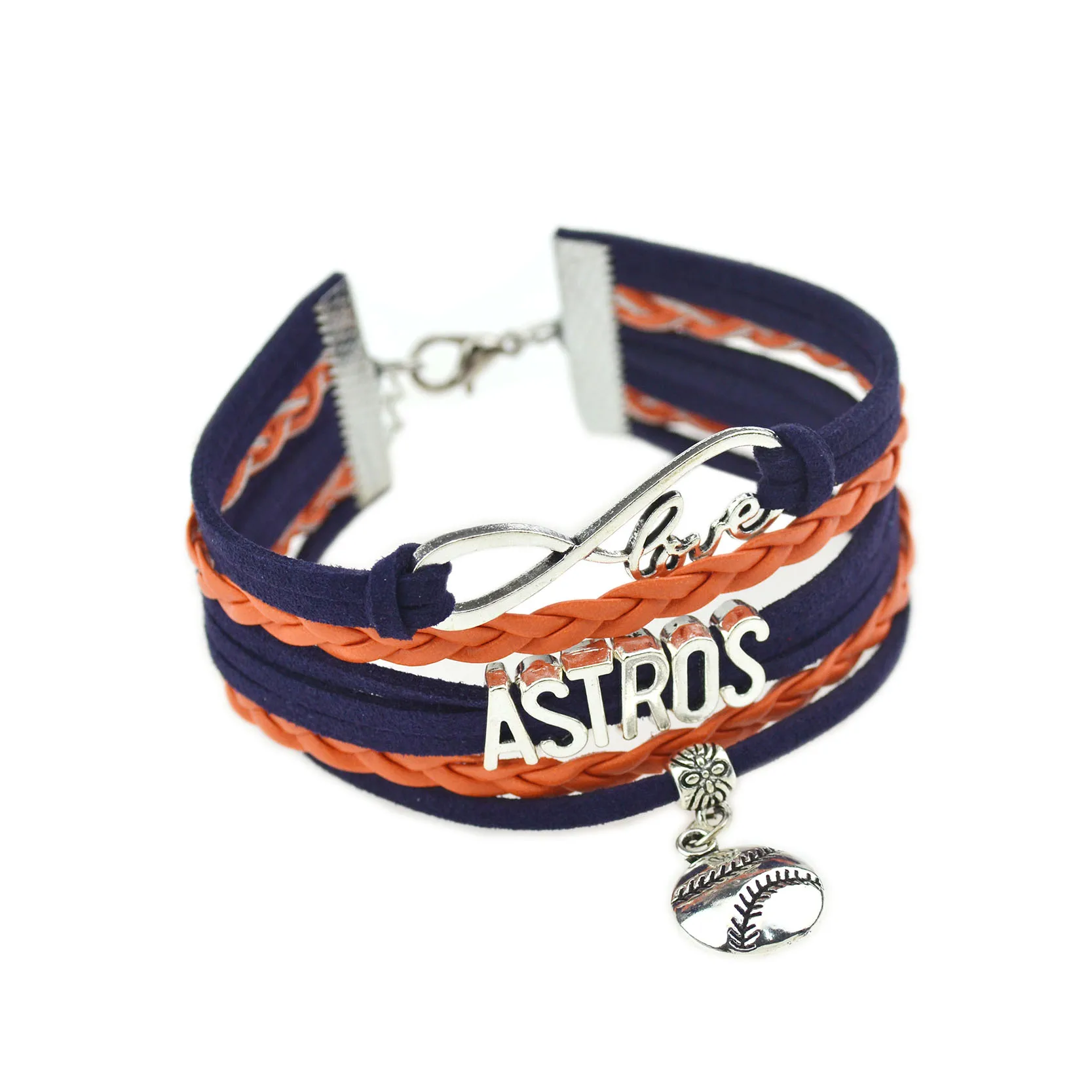 "ASTROS" синий+ коричневый многожильный Бесконечность цвет серебра талисман кожаный браслет для женщин модные ювелирные изделия