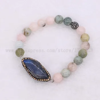 

Handcrafted Morgan stone bracelets with free-form labradorite beads pearl bracelet bangle 1791