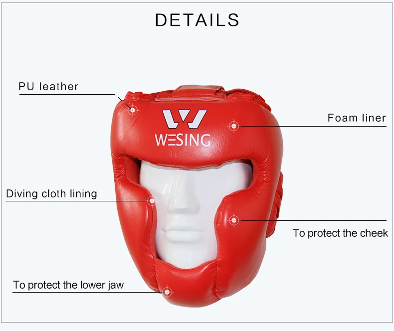 Wesing Бокс Муай Тай полный-лицо шлем тренировочный конкурс защита головы ММА протектор головы Микро волокно