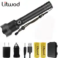 Litwod Z201282 CREE Original XLamp XHP70 rechargeable high powerful Tactical LED flashlight torch light 26650 Battery Lantern