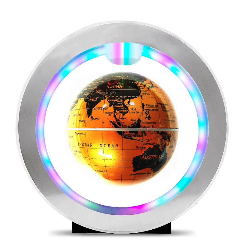 

FENGLAIYI Round 4 Inch Anti-gravity Levitation Float World Map LED Night Light Children's Gifts Interior Decoration Office Lamp
