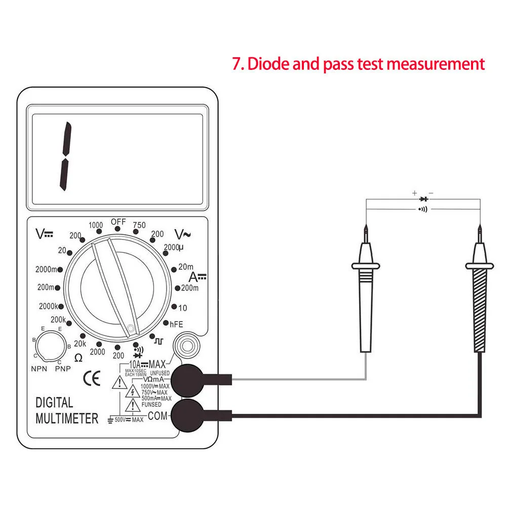 DT700D мини цифровой мультиметр зуммер квадратная волна выход Ампер напряжение ом метр тестер зонд ведущий Амперметр Вольтметр