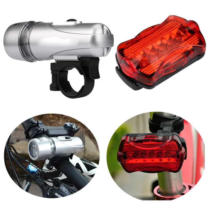 Cycling Night Super Bright Bike Front Head Light Rear Tail Light Bike Bicycle Safety Light clip mount set Drop Shipping #2M16 (3)