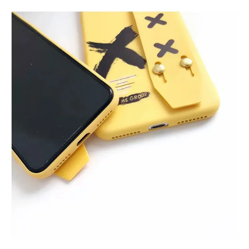 LUDI Yellow Hand Grip Phone Case For iPhone X 6 7 8 Plus Cover Shockproof Soft Silicone Back Case For iPhone 6S 7 8 Fundas Capas02