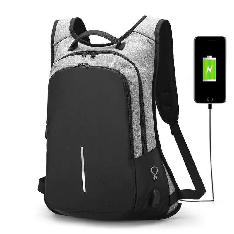 

Multifunction Men Backpack USB Charging male Combination lock Travel bags for teenagers Women Laptop package Backpack Anti Theft