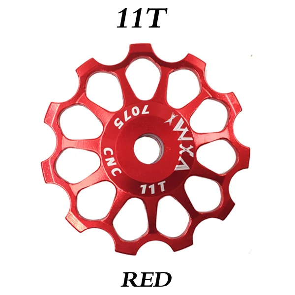 VXM MTB дорожный велосипед Керамика Шкив алюминиевого сплава задний переключатель 8 T/10 T/11 T/12/13 T/14/15 T/16 T/17 T руководство велосипед Керамика подшипник опорное колесо - Цвет: 11 Red