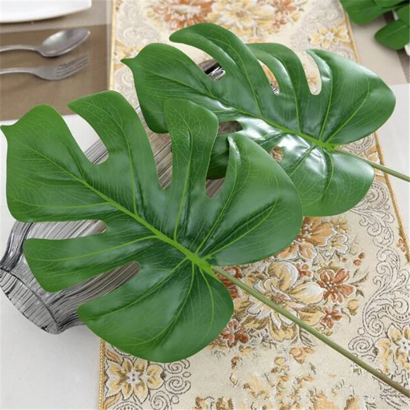 10 pçs/lote Grande Folha Monstera Planta palma Artificial
