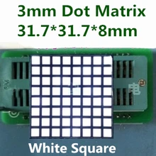 Белый 8x8 цифровой трубчатый 3 мм квадратный светодиодный матричный дисплей 32*32 мм общий анод светодиодный дисплей