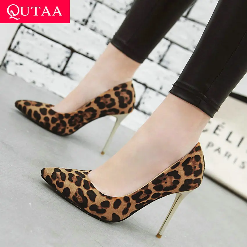 

QUTAA 2019 Sexy Wedding Women Pumps Fashion Women Shoes Thin High Heel Pointed Toe All Match Ladies Pumps Size 34-43