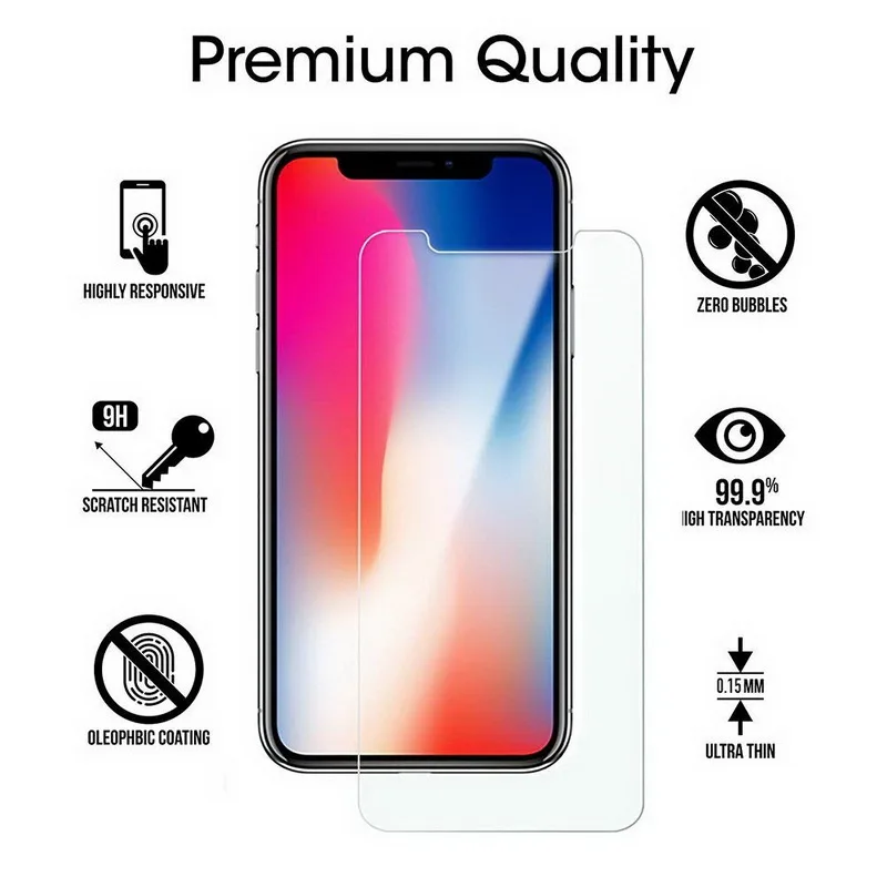 

Tempered Glass For iPhone X XS XR XS MAX 8 7 6 6s 5 5S 5C SE 4 4S Glass Film for iPhone 8 7 6 6S Plus Screen Protector