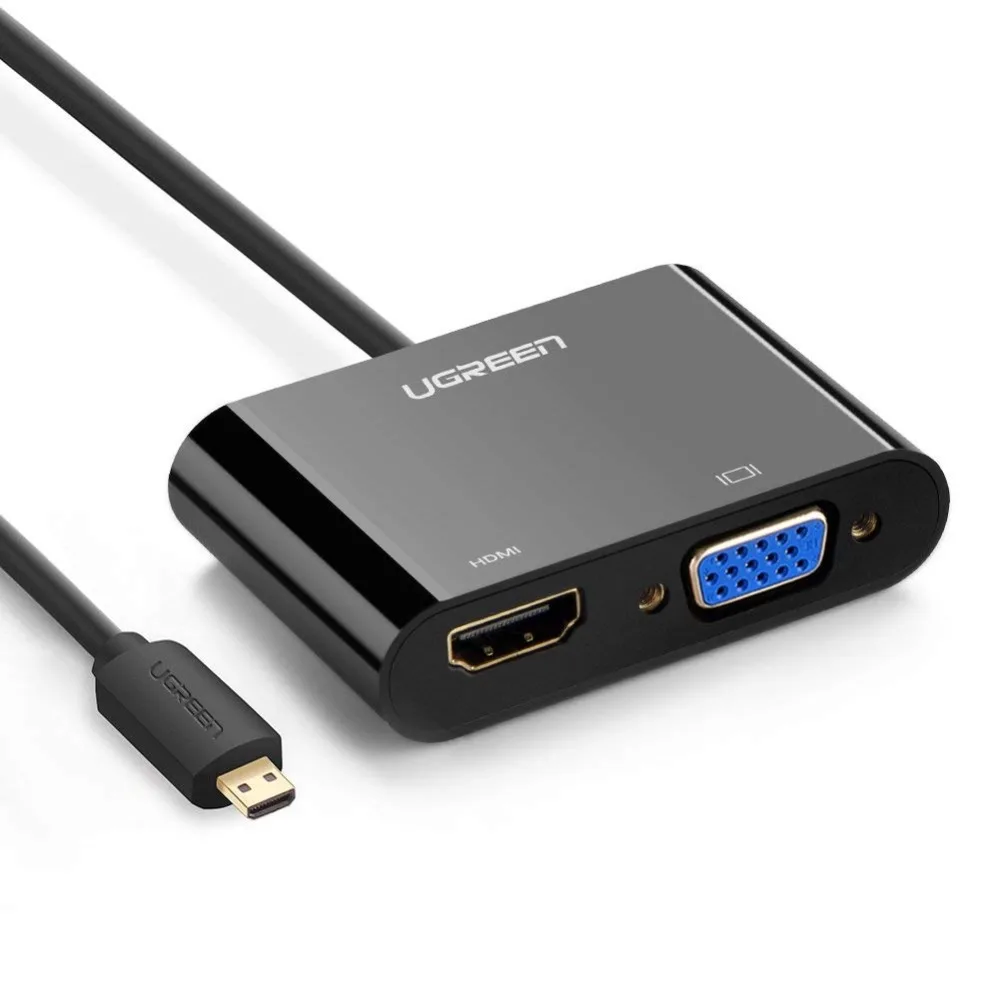 Ugreen микро HDMI к HDMI VGA адаптер с 3,5 мм аудио микро USB порт для планшета камеры микро HDMI к HDMI VGA кабель конвертер