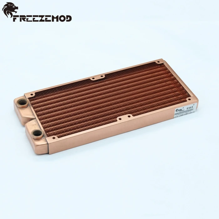 FREEZEMOD 240 мм красный медный компьютерный жидкостный теплообменник G1/4 ''резьбовой радиатор для 2*12 см вентилятора. TOP-240TG