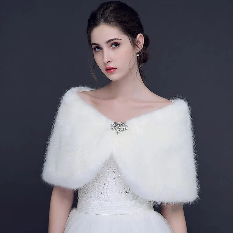 Fashion Wedding Wraps White Winter Women Bridal Jackets Short Party Bolero